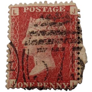Penny Red, a British postage stamp issued from 1841 to 1879