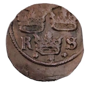 шведська монета ¼ öre 1642 року (2)