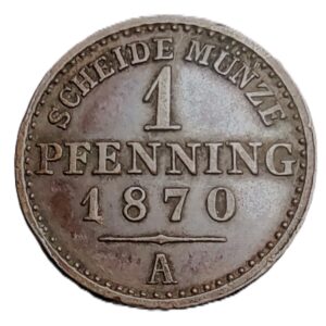 1 pfennig coin (Scheidemünze) from 1870