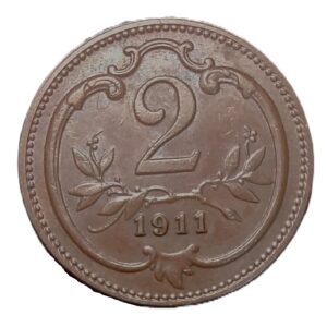 1911 Austrian 2 Heller coin