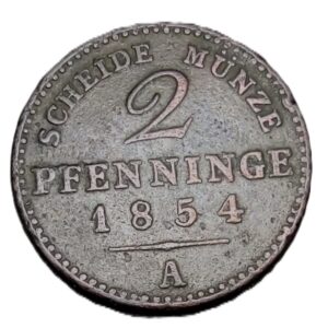 Prusy 2 fenigi, 1854 (2)