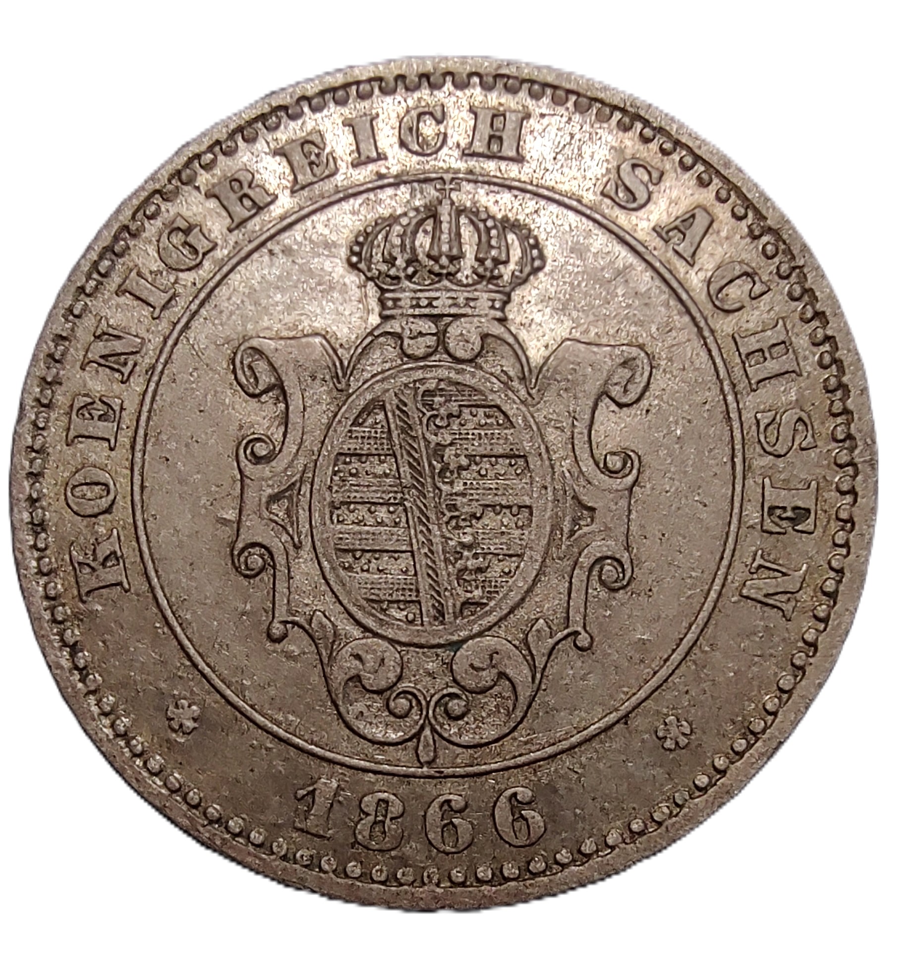 Saxony 2 neugroschen, 1866 (1) Saxony 2 neugroschen, 1866 (1)
