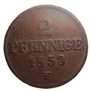 Saxony 2 pfennig, 1853 (2)