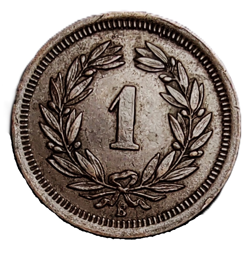 Switzerland 1 rappen, 1879 (2) Switzerland 1 rappen, 1879 (2)