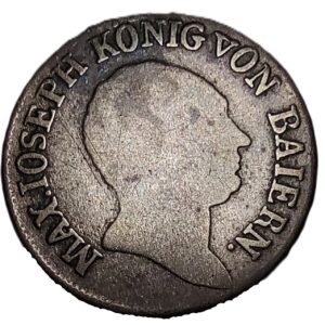 6 Kreuzer coin from the Kingdom of Bavaria, dated 1812.