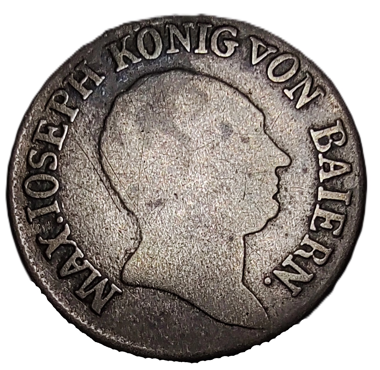 6 Kreuzer coin from the Kingdom of Bavaria, dated 1812. 6 Kreuzer coin from the Kingdom of Bavaria, dated 1812.