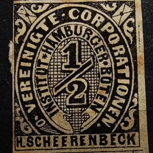 Hamburg Boten H. Scheerenbeck 1862 12pf local post stamp